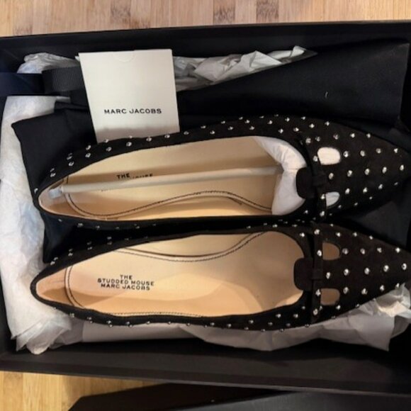 THE MARC JACOBS Studded Mouse Pointed-Toe Flats - Picture 15 of 16